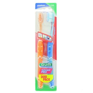 Gum Technique Pro Duo Pack 2 Brosses à Dents Médium 1528 - Pharmacie Agnès Praden à Alès