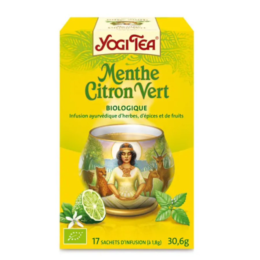 Yogi Tea Menthe Citron Vert 17 sachets - Pharmacie Agnès Praden à Alès
