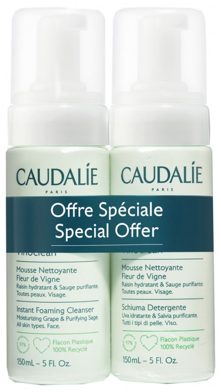 Caudalie Vinoclean Mousse Nettoyante 2X150ml - Pharmacie Agnès Praden à Alès