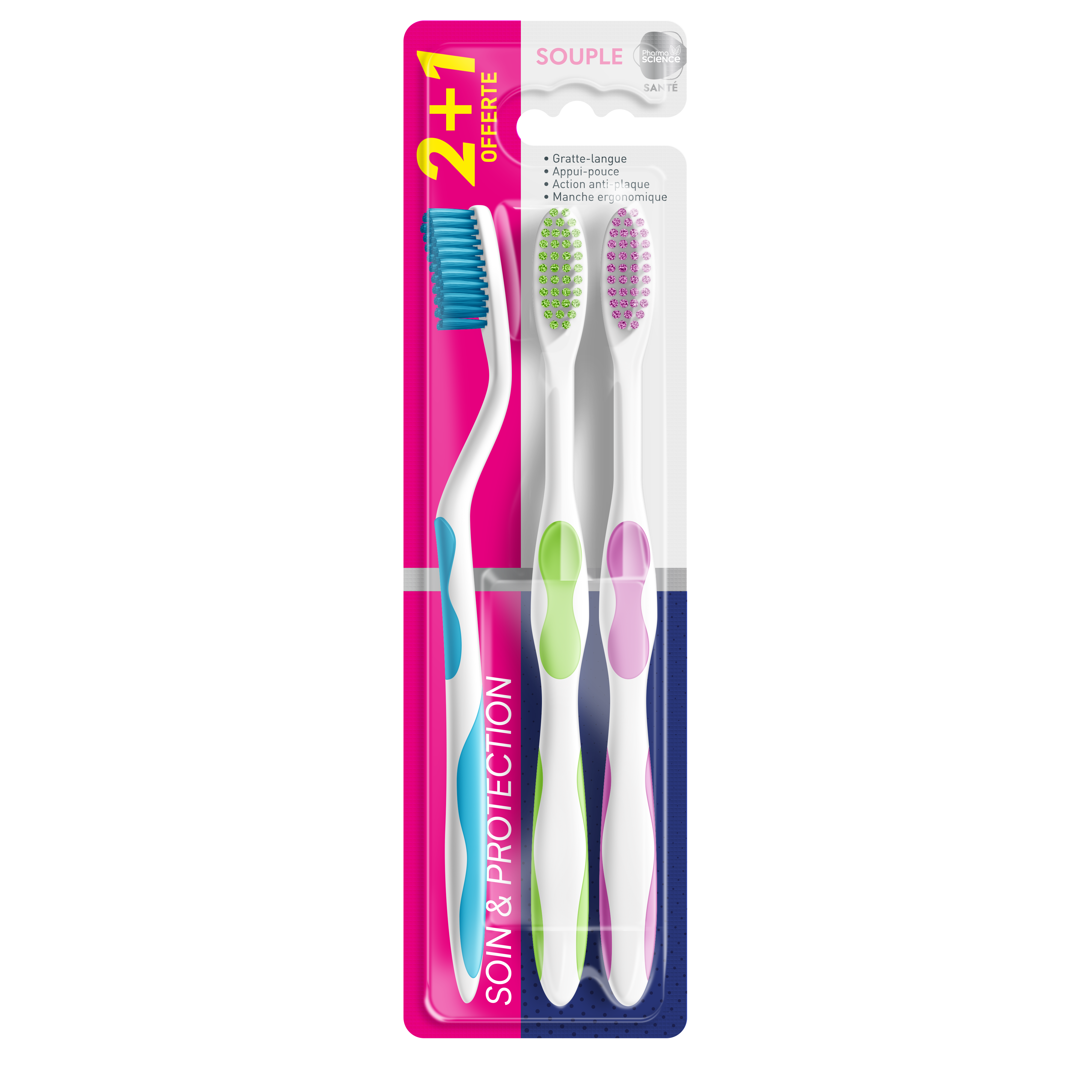 Pharmascience Brosse à Dent Souple Lot de 3 - Pharmacie Agnès Praden à Alès