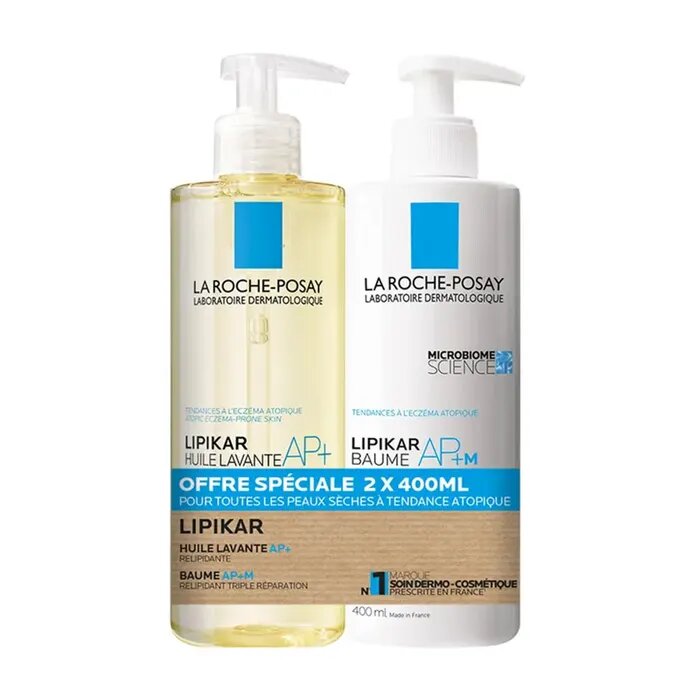 La Roche-Posay Lipikar Huile Lavante AP+ et Baume Relipidant AP+M 2x400ml - Pharmacie Agnès Praden à Alès