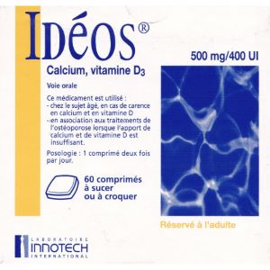 Innotech Idéos 500 mg/400 UI 60 Comprimés à Sucer Ou Croquer - Pharmacie Agnès Praden à Alès