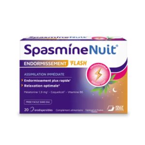 Jolly Jatel Laboratoires SpasmineNuit Endormissement Flash 1.9mg 20 Comprimés Orodispersibles - Pharmacie Agnès Praden à Alès