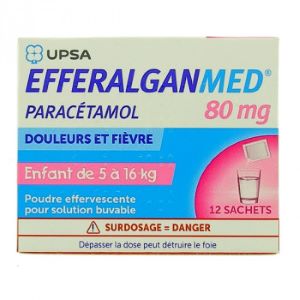 Upsa EfferalganMed 80mg 12 Sachets Enfant 5 à 16 kg - Pharmacie Agnès Praden à Alès