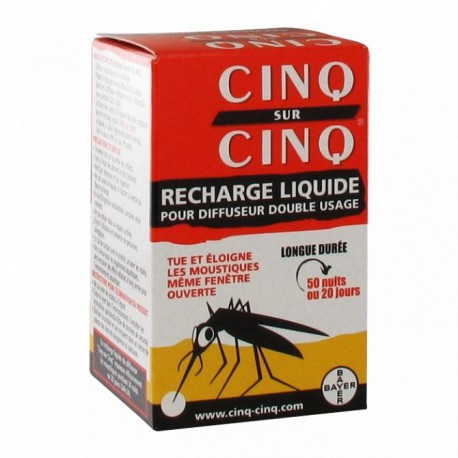 Bausch & Lomb Cinq Sur Cinq Recharge Liquide Anti-Moustiques 35 ml - Pharmacie Agnès Praden à Alès