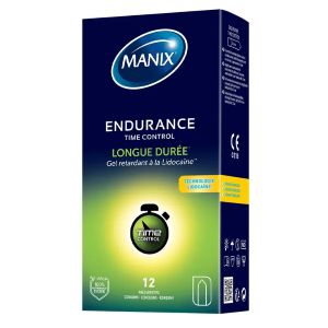 Manix Endurance Préservatifs Lubrifiés Longue Durée Time Control x12 - Pharmacie Agnès Praden à Alès