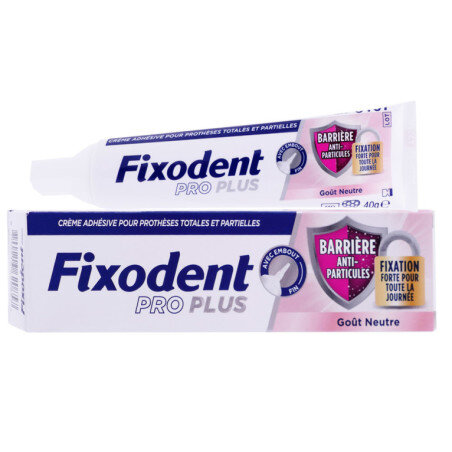Fixodent Pro Plus Anti-Particules Goût Neutre 40g - Pharmacie Agnès Praden à Alès