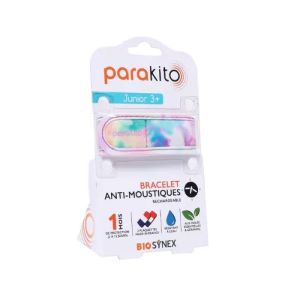 Parakito Junior Bracelet Tie And Die - Bracelet Anti Moustiques Rechargeable - Enfant + 3 Ans  - Pharmacie Agnès Praden à Alès