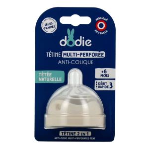 Dodie Tétine Multi-Perforée Anti-Colique 6 Mois Et + Débit Rapide 3  - Pharmacie Agnès Praden à Alès