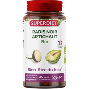 Super Diet Radis Noir Artichaut Bio 80 Comprimés - Pharmacie Agnès Praden à Alès