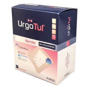 URGOTUL Border - Pansement Hydrocellulaire de Technologie Lipido Colloïde à Bord Adhésif -  8 x 8 cm - Pharmacie Agnès Praden à Alès