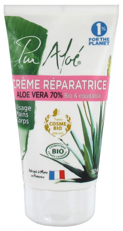 Pur Aloé Crème Réparatrice à l'Aloe Vera 70% Bio 150 ml - Pharmacie Agnès Praden à Alès