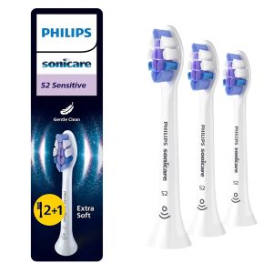 Philips Sonicare Têtes De Brosse A Dents Standard Sensitive S2 HX6053/87 x2+1 - Pharmacie Agnès Praden à Alès
