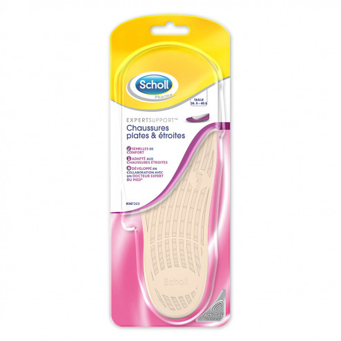 Scholl ExpertSupport Semelles de Confort Chaussures Plates et Étroites 35,5-40,5 1 Paire - Pharmacie Agnès Praden à Alès