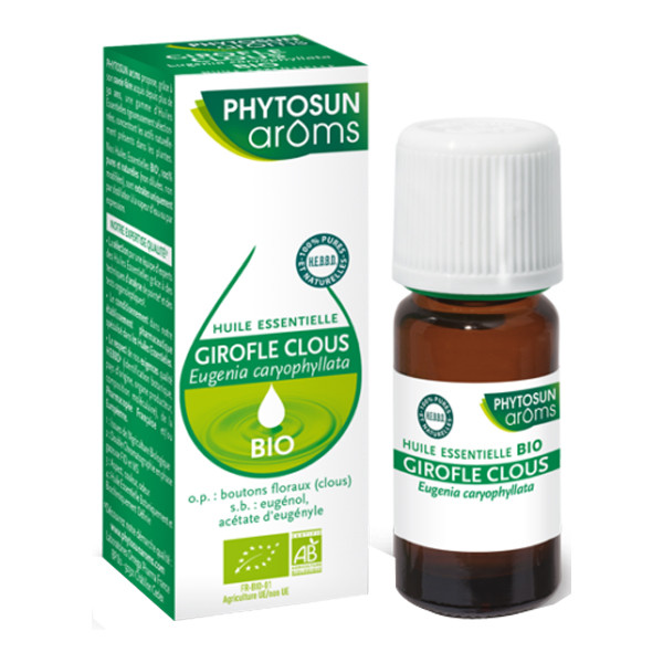 Phytosun arôms huile essentielle girofle clous bio 10ml - Pharmacie Agnès Praden à Alès