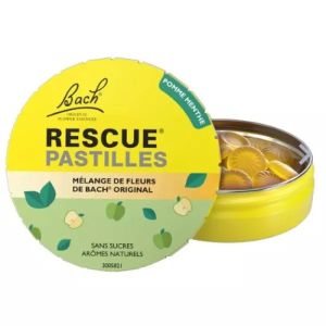 Fleur de Bach Rescue Pastilles Saveur Pomme et Menthe - 50g - Pharmacie Agnès Praden à Alès
