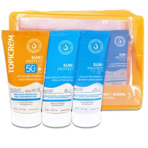 Topicrem Sun Protect Body Milk 50Ml + Aftersun 50Ml + Shower Gel 50Ml - Pharmacie Agnès Praden à Alès