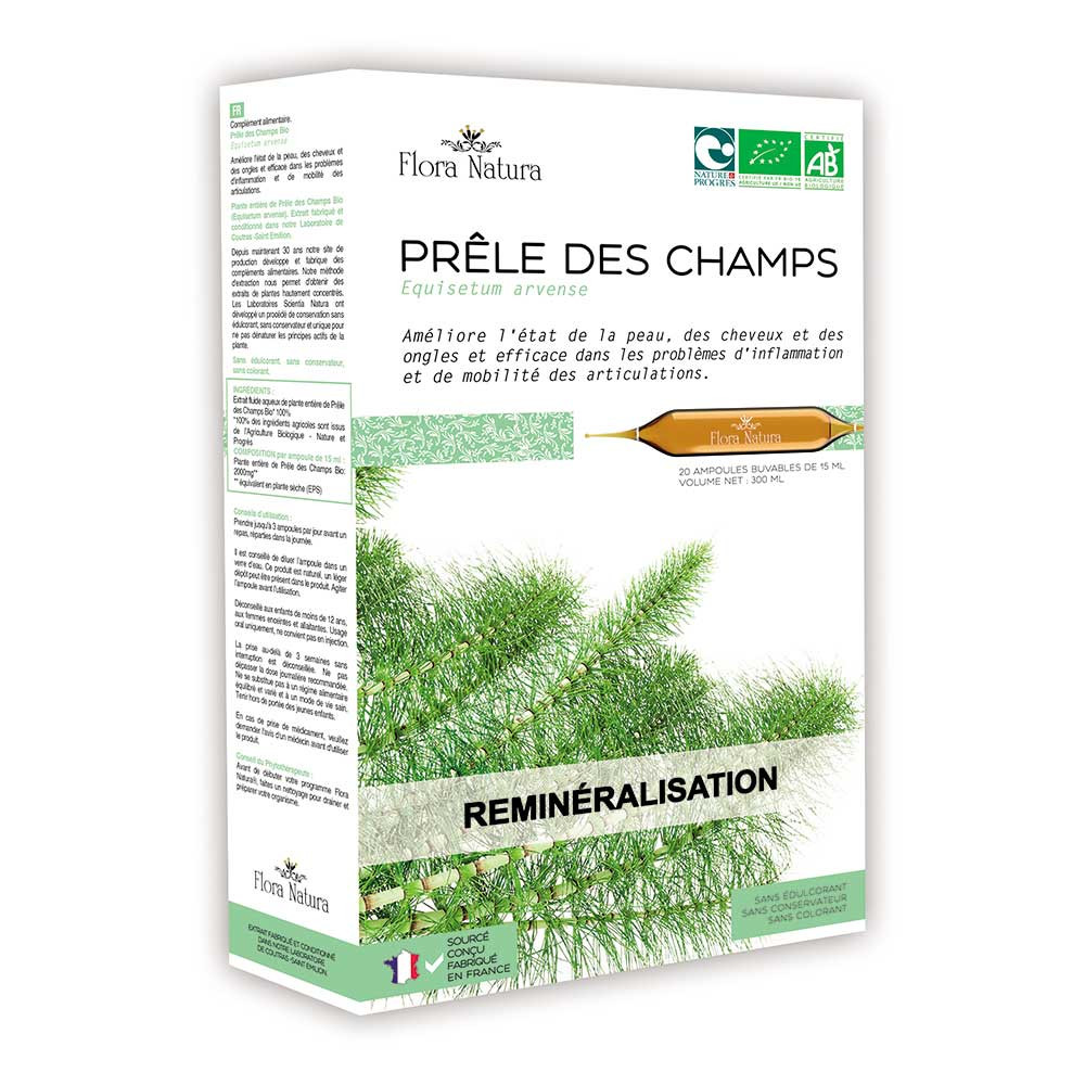 Flora Natura® Prêle des Champs BIO 20 Ampoules - Pharmacie Agnès Praden à Alès