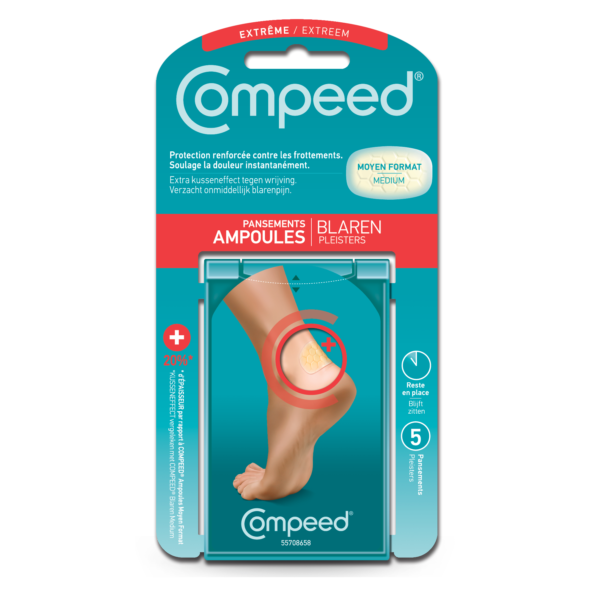 Compeed Pansements Ampoules Extrême Pour le talon x 5 - Pharmacie Agnès Praden à Alès