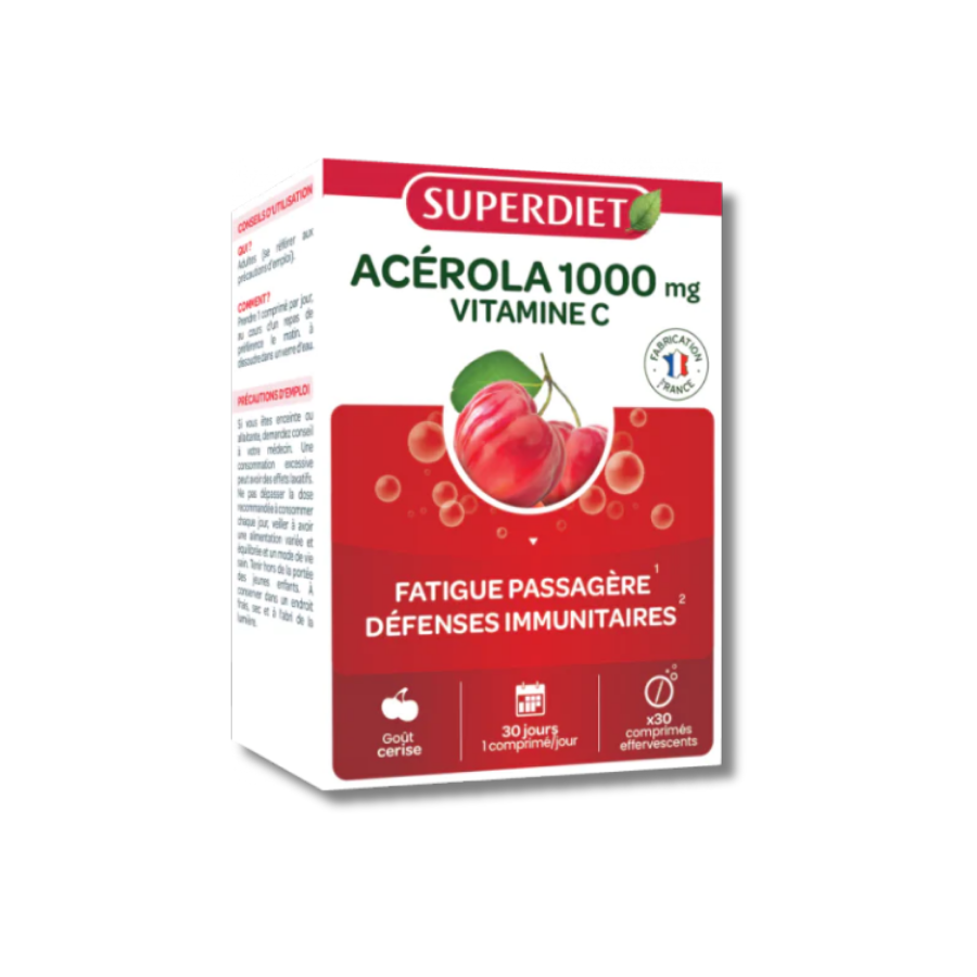Superdiet Acérola 1000 30 Comprimés - Pharmacie Agnès Praden à Alès