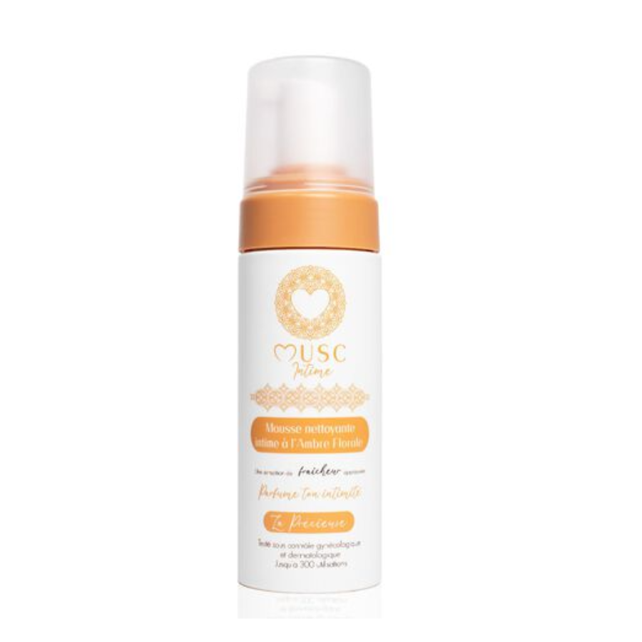 Musc Intime Mousse Nettoyante Intime à l'Ambre Flower, La Précieuse 150 ml - Pharmacie Agnès Praden à Alès