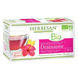 Super Diet Herbesan Infusion Bio Drainante 20 Sachets - Pharmacie Agnès Praden à Alès