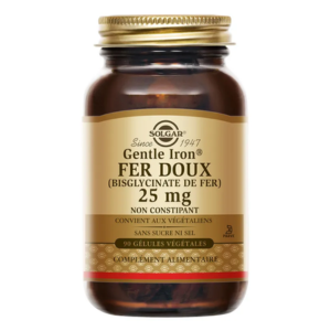 Solgar Fer Doux 25 mg 90 gélules  - Pharmacie Agnès Praden à Alès