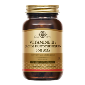 Solgar Vitamine B5 (acide pantothenique) 550 mg 50 gélules - Pharmacie Agnès Praden à Alès