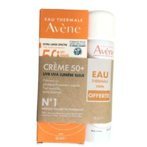Avène Solaires Crème Solaire Visage Spf 50+ Sans Parfum 50 ml + Eau Thermale Offerte 50 ml - Pharmacie Agnès Praden à Alès