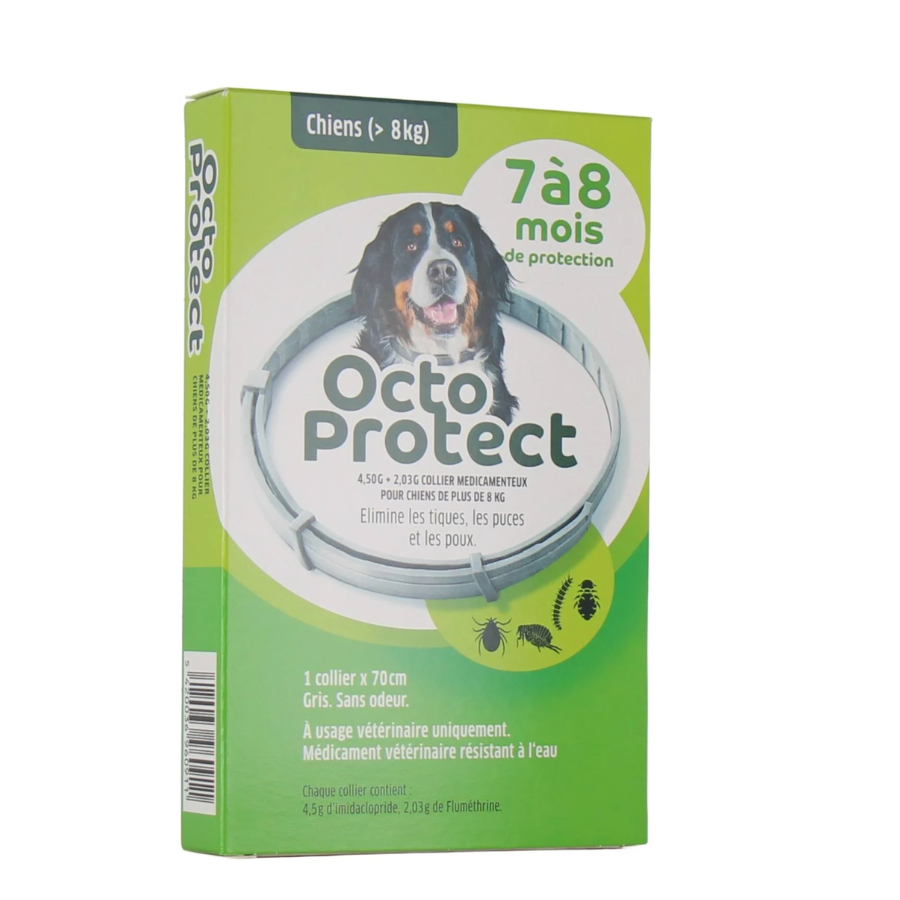 Octoprotect Collier Grand Chien + 8KG - Pharmacie Agnès Praden à Alès
