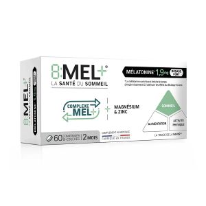 8:MEL+ Mélatonine 1,9mg 60 comprimés Bi-couches - Pharmacie Agnès Praden à Alès
