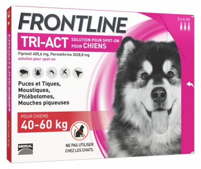Boehringer Frontline Tri-Act Très Grand Chiens 40-60 Kg  3 Pipettes de 6ml - Pharmacie Agnès Praden à Alès