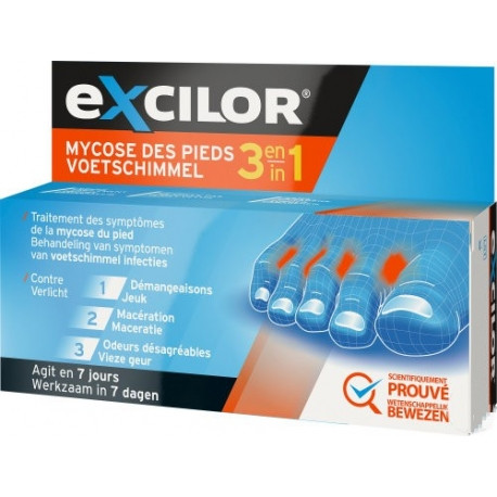 Excilor Mycose des pieds 3 en 1 - Pharmacie Agnès Praden à Alès