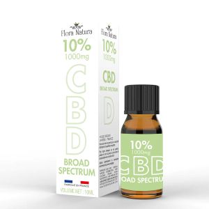 Flora Natura Huile de CBD 10% 10ml Broad Spectrum - Pharmacie Agnès Praden à Alès