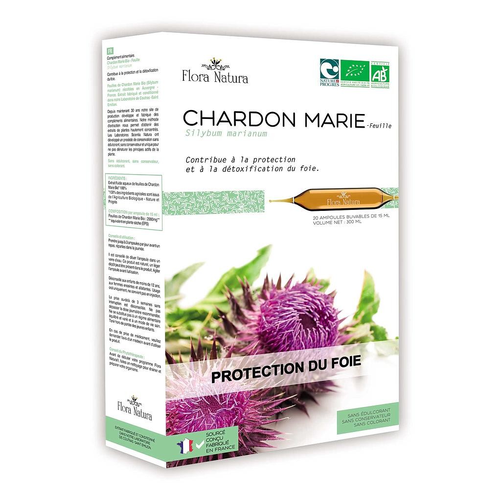 Flora natura chardon marie bio 20 ampoules 15 ml - Pharmacie Agnès Praden à Alès