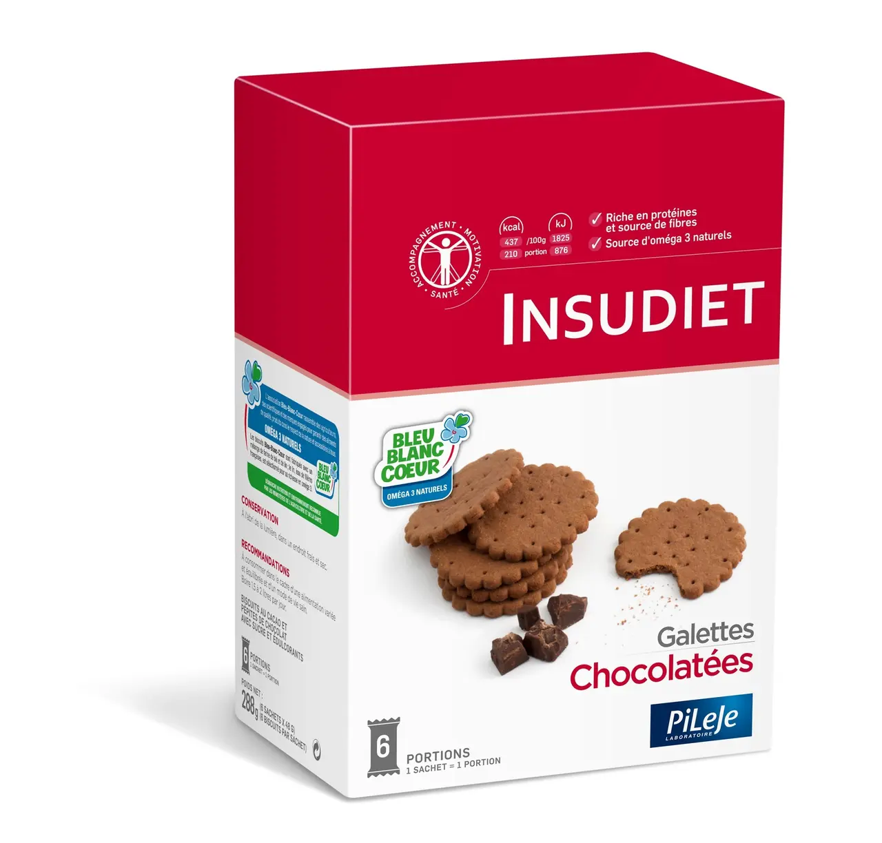 Pileje Insudiet Galettes Chocolatées 12 Sachets de 3 biscuits - Pharmacie Agnès Praden à Alès