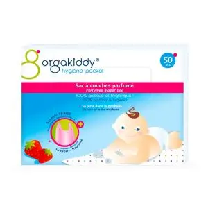 Orgakiddy Sac à Couches Parfumé Fraise 50 Sacs