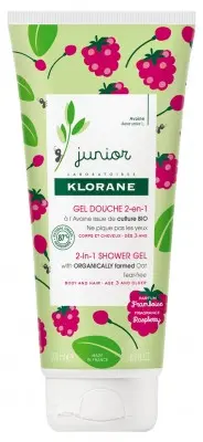 Klorane Junior Gel douche 2 en 1 à la Framboise 200ml