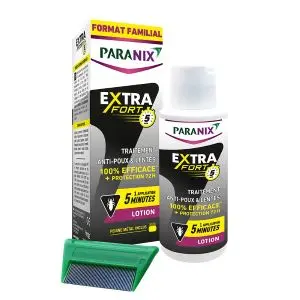 Paranix Extra Fort Lotion Anti Poux Et Lentes 200ml + Peigne Métal Inclus
