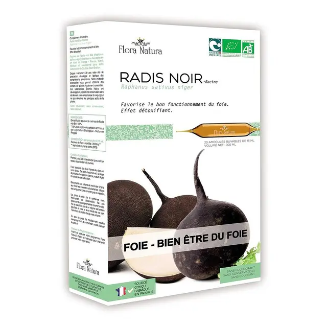 Flora natura radis noir bio 20 Ampoules