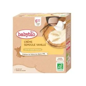 Babybio Crème Semoule Vanille Dès 6 Mois 4x85g
