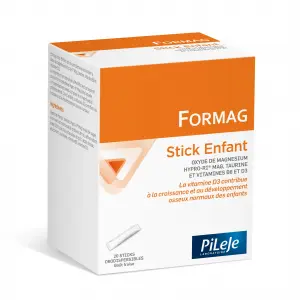 Pileje Formag Enfant Magnésium Marin 20 sticks - Pharmacie Agnès Praden à Alès