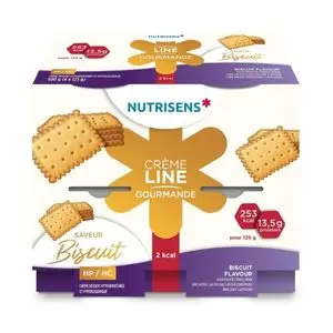 Nutrisens Crème Dessert Hyperprotéinée Crèmeline Goût Biscuit 2kcal 4x125g
