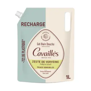 Cavaillès Recharge Gel Bain Douche Zeste de Verveine 1L - Pharmacie Agnès Praden à Alès