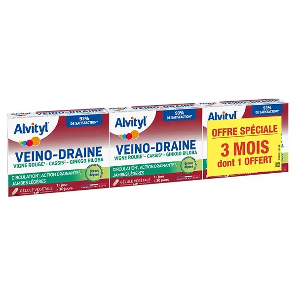 Urgo Alvityl Veino-Draine Lot de 3 x 30 gélules - Pharmacie Agnès Praden à Alès
