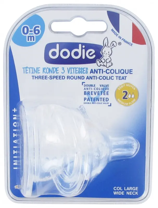 Dodie Tétines débit 2 anti-colique  0-6 mois