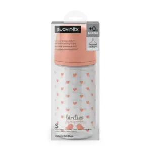 Suavinex Biberon en verre 240ml Birdies  Rose