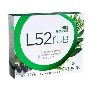 Lehning L52 Rub Nez Gorge - Rhume - Confort Respiratoire 20 Gélules
