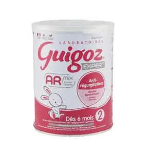Guigoz Expert Anti-Régurgitations AR 2 Mix Amidon Caroube Lait 6 - 12 mois 780g 