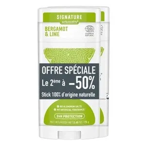 Schmidt's Signature Déodorant Stick Naturel Bergamote Et Citron Vert Lot De 2 x 75 g